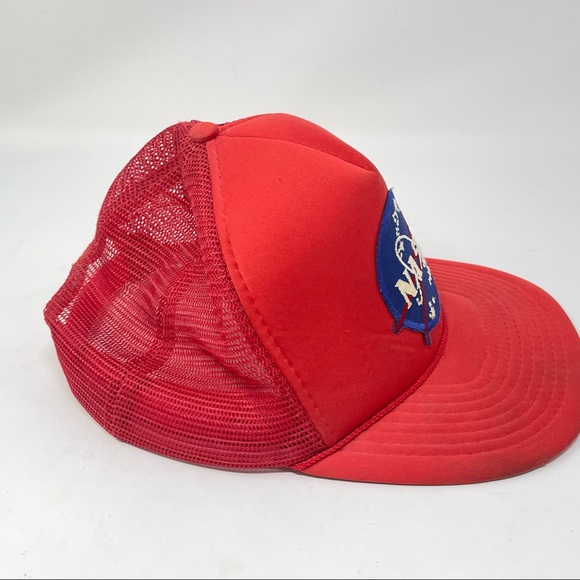 True Vintage Armadillo Brand Red NASA hat Trucker - Picture 3 of 13